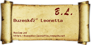 Buzeskó Leonetta névjegykártya